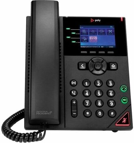 Poly Obi VVX ​​250 IP Phone - Corded - Corded - Desktop ، Wall Mountable - Black - VoIP - 2 X Network (RJ -45) - POE Ports in Saudi Arabia