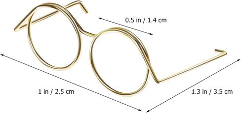 20 Pcs Mini Doll Glasses, Metal Wire Rimmed Eyeglasses Props, 1.37 x 0.98 x 0.55 Inch, Doll Dressing Accessories for Decoration in Saudi Arabia