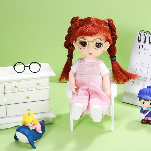 20 Pcs Mini Doll Glasses, Metal Wire Rimmed Eyeglasses Props, 1.37 x 0.98 x 0.55 Inch, Doll Dressing Accessories for Decoration in Saudi Arabia