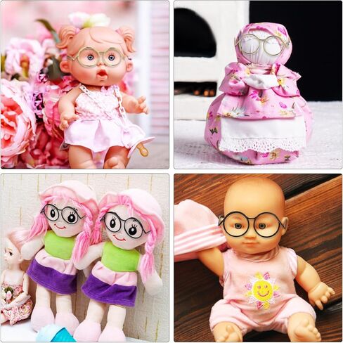 20 Pcs Mini Doll Glasses, Metal Wire Rimmed Eyeglasses Props, 1.37 x 0.98 x 0.55 Inch, Doll Dressing Accessories for Decoration in Saudi Arabia