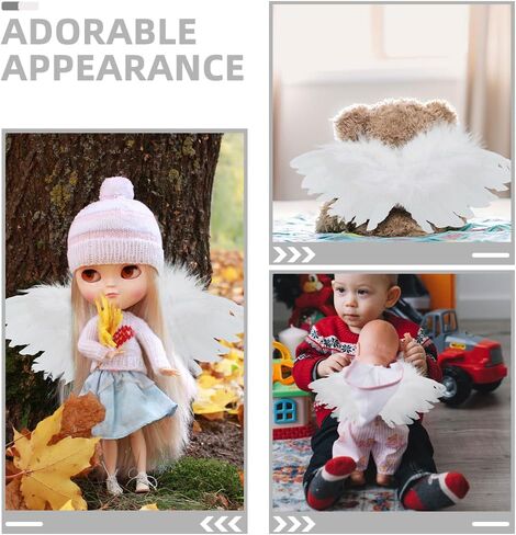 2PCS Doll Wings Small Angel Wings 3D Angel Wing Wing Wings Wings Craft Wings Wings Miniature Angel Wings Props Mini Dolls Miniature Doll Angel Wings in Saudi Arabia