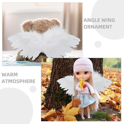 2PCS Doll Wings Small Angel Wings 3D Angel Wing Wing Wings Wings Craft Wings Wings Miniature Angel Wings Props Mini Dolls Miniature Doll Angel Wings in Saudi Arabia