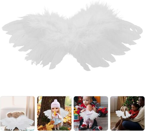 2PCS Doll Wings Small Angel Wings 3D Angel Wing Wing Wings Wings Craft Wings Wings Miniature Angel Wings Props Mini Dolls Miniature Doll Angel Wings in Saudi Arabia