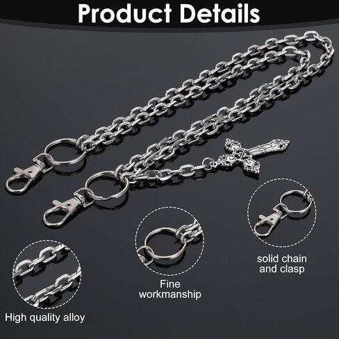 Punk Pants Chain Hip Hop Wallet Chain Sword Star Rivet Charm Layered Jeans Chains Vintage Rock Pocket Chains for Trouser Belt Goth Jewelry Key Halloween Accessory in Saudi Arabia