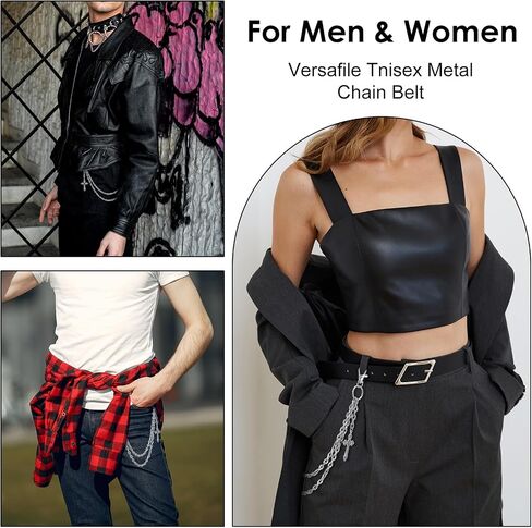 Punk Pants Chain Hip Hop Wallet Chain Sword Star Rivet Charm Layered Jeans Chains Vintage Rock Pocket Chains for Trouser Belt Goth Jewelry Key Halloween Accessory in Saudi Arabia