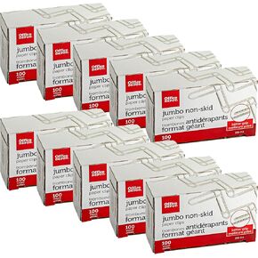 Office Depot Brand Paper Clips, Jumbo, Silver, Nonskid Finish, 100 Clips Per Box, Pack of 10 Boxes in Kuwait
