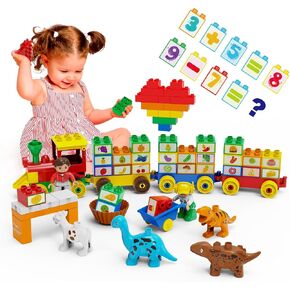 Building Blocks for Toddler (126Pcs) Stacking Toys with 4 Cars, Learning and STEM Fun Montessori Toys, Educational Blocks Age 3+ for Kids Boys & Girls Birthday, Compatible with All Major Brands in Saudi Arabia