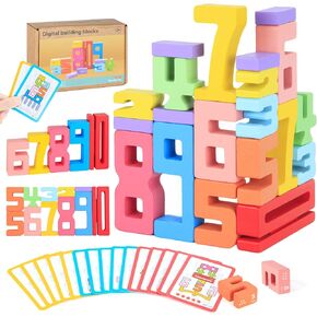 20Pcs Wooden Number Building Blocks,1-10 Montessori Number Digital Block,Counting Number Blocks Toys for kids,Friends of 10 Blocks Preschool Math Learning Educational Toys for 3+ Years Old Boys Gifts in Saudi Arabia