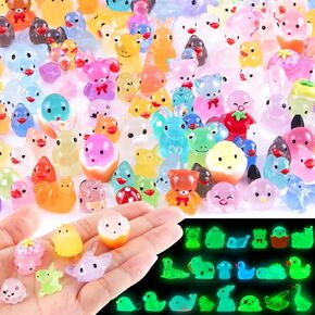 160pcs حيوانات راتنجات صغيرة مضيئة 20 أنماطًا لطيفًا لحيوانات راتنجات صغيرة مختلطة في الظلام للمناظر الطبيعية الدقيقة ، دبابة جنية حديقة مائية ديكور دمية. in Kuwait