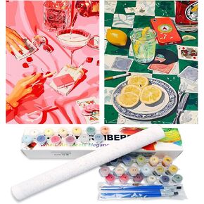 2 عبوة الطلاء حسب عدد البالغين ، طلاء البوكر بواسطة أرقام أرقام للمبتدئين للبالغين ، حرف DIY الطلاء الأكريلي in Kuwait