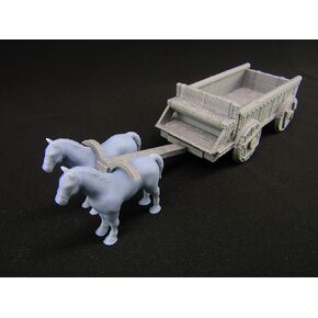 Hero's Hoard Horse & Wagon Cart Set 28mm Scale Fantasy Terrain Tile Decoration Model for RPG Tabletop Fantasy Games Dungeon's and Dragons 3D Printed in Saudi Arabia