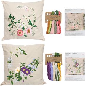 2 مجموعة مجموعة وسادة تطريز بما في ذلك علبة وسادة تغطية الوسادة مع رسومات كبيرة وسوستة ، والإبر ، وخيوط وأدوات التعليمات لحرف الطاقم الدانتيل (تصميم الزهور ، لا لبوس ، ب) ب) ب) ب) ب) in Kuwait