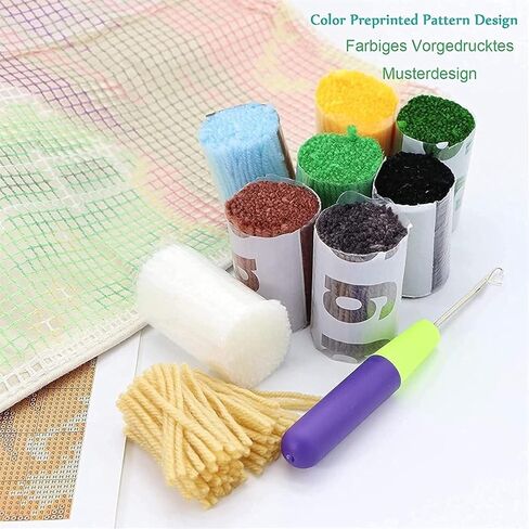 Black Horse Latch Hook Kits Rug DIY Cushion Tapestry Making Crochet Hook Mat Making Kits Color Preprinted Pattern Canvas DIY Carpet Needlework Crochet Kits 52x38cm (d99-46) in Saudi Arabia