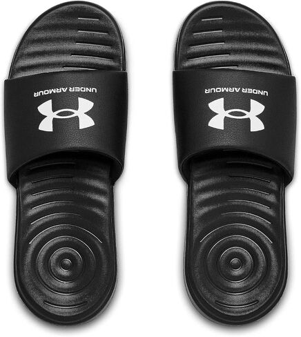Under Armour Men's Ansa Fixed Strap Slide Sandal, (008) Black/Colorado Sage/Green Screen, 13 in Saudi Arabia
