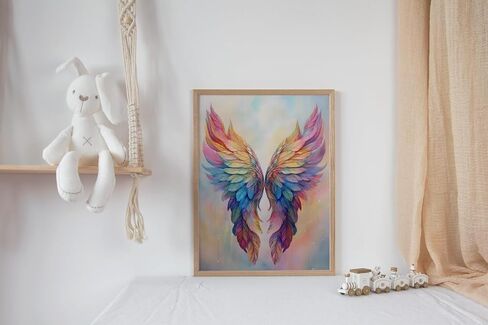 Hkliopu Pink Wings مجموعات فن الماس للبالغين ، ومجموعات الطلاء DIY الماس للمبتدئين ، 5D الحفر الكاملة الحفر الحجرية الأحجار الكريمة لديكور الجدار المنزلي 12 "x16" in Kuwait