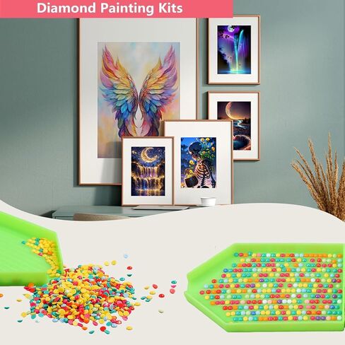 Hkliopu Pink Wings مجموعات فن الماس للبالغين ، ومجموعات الطلاء DIY الماس للمبتدئين ، 5D الحفر الكاملة الحفر الحجرية الأحجار الكريمة لديكور الجدار المنزلي 12 "x16" in Kuwait