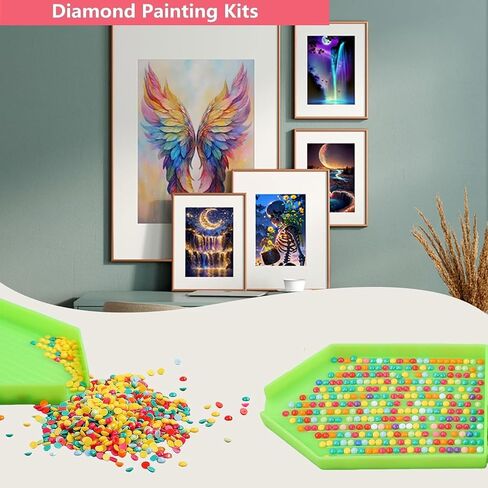 HKLIOPU Pink Wings Diamond Art Kits for Adults,DIY Diamond Painting Kits for Beginners,5D Full Drill Rhinestone Gem Art Crafts for Home Wall Decor 12"x16" in Kuwait