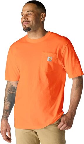Carhartt Men's Loose Fit Heavyweight Short-Sleeve Pocket T-Shirt K87 - Brite Lime, 3X-Large Tall US in Kuwait