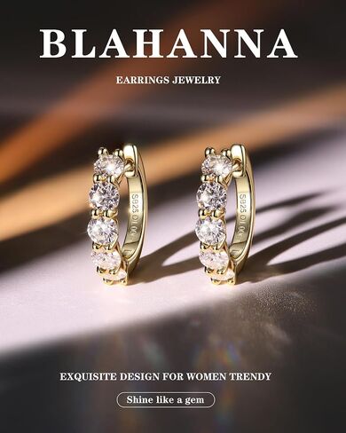 Blahanna Moissanite Hoop Earrings,2.0ct D Color Brilliant Round Cut Lab Created Diamond Earrings 18K White Gold Sterling Silver Huggie Earring for Women Men Wedding Earrings in Saudi Arabia