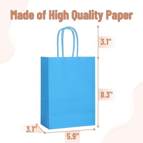 أكياس هدايا السيد Pen- الورقية مع مقابض ، 32 حزمة ، 8.3 "× 5.9" × 3.1 "، 16 ألوانًا نابضة بالحياة ، حقائب هدايا صغيرة مع مقابض ، حقيبة لصالح الحفلات in Saudi Arabia