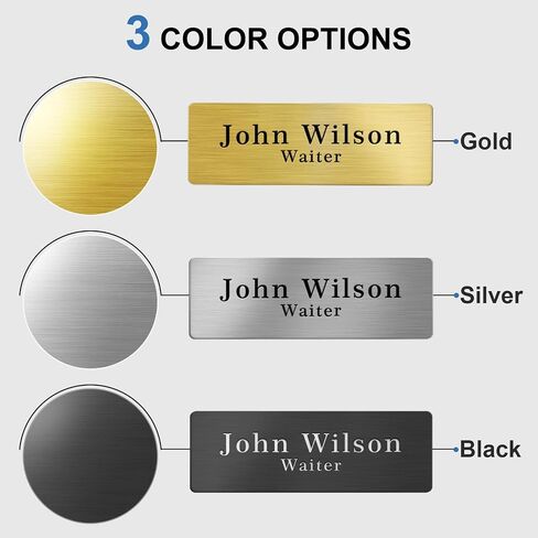 Blank Magnetic Name Tags 25 Pack, 1 x 3 In Name Tags for Clothes, Stainless Steel DIY Name Badges with Strong Magnetic Backing, School Office Supplies, Sliver in Saudi Arabia