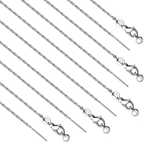 10pcs Adjustable Necklace Chains Bulk Stainless Steel Cable Chain for Jewelry Making with Silicone Slider Bead in Saudi Arabia
