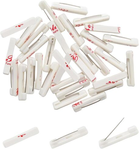 30pcs دبابيس السلامة البلاستيكية البيضاء ، دبابيس علامة الاسم اللاصقة لصياغة الشارة ، شارة nametag أو الحرف DIY وما إلى ذلك (1.22 بوصة) in Kuwait
