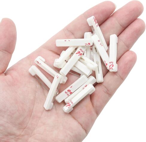 30pcs دبابيس السلامة البلاستيكية البيضاء ، دبابيس علامة الاسم اللاصقة لصياغة الشارة ، شارة nametag أو الحرف DIY وما إلى ذلك (1.22 بوصة) in Kuwait