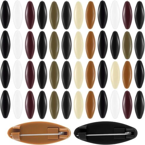 48pcs دبابيس الحجاب للنساء ، دبوس الحجاب الملون ، الحجاب البيضاوي المجوف دبوس دبوس الأوساخ المسلمين دبابيس قفل القماش حفاض الدبوس للحجاب ، وشاح ، وأوشحة الملابس in Kuwait