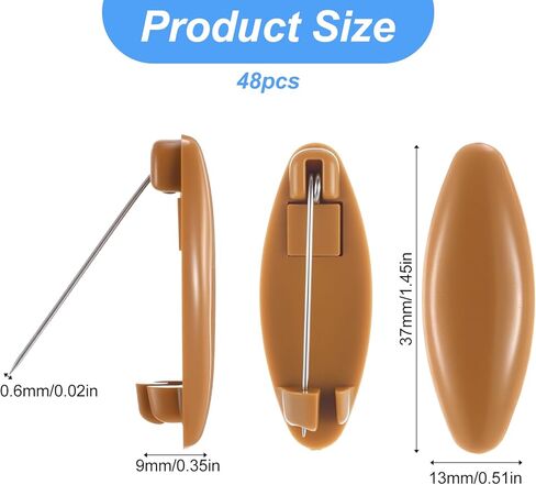 48pcs دبابيس الحجاب للنساء ، دبوس الحجاب الملون ، الحجاب البيضاوي المجوف دبوس دبوس الأوساخ المسلمين دبابيس قفل القماش حفاض الدبوس للحجاب ، وشاح ، وأوشحة الملابس in Kuwait