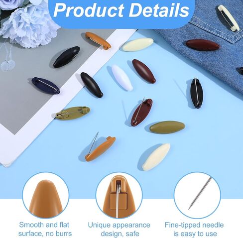 48pcs دبابيس الحجاب للنساء ، دبوس الحجاب الملون ، الحجاب البيضاوي المجوف دبوس دبوس الأوساخ المسلمين دبابيس قفل القماش حفاض الدبوس للحجاب ، وشاح ، وأوشحة الملابس in Kuwait