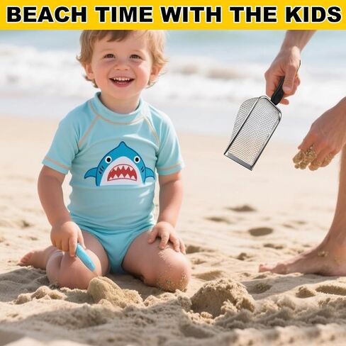 2pcs Beach Mesh Shovels, Stainless Steel Sand Shovels Beach Shell Scooper Summer Toys Accessories for Boys Girls Stainless Steel Sand Sifter for Picking up Shells in Saudi Arabia