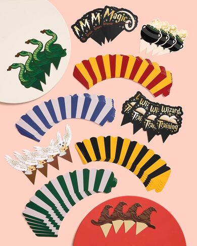 XO ، Fetti Wizard in Training Cupcake Toppers + Wrpulers - مجموعة من 24 | الديكور كعكة الأطفال ، ديكور الحفلات السحرية ، لوازم الساحر ، ملحق الحلوى in Saudi Arabia