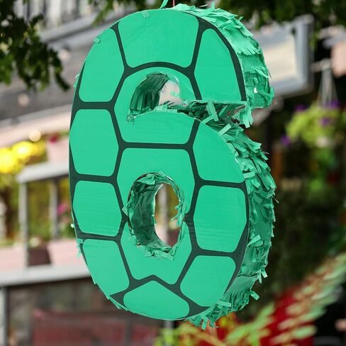 رقم 4 الرسوم المتحركة سلحفاة موضوع piñata مجموعة 13.7 × 9.8 × 1.9 بوصة السلاحف الأخضر piñata مع عصا عظمى معصوفة وخلفية للأطفال الأولاد الفتيات للحيوانات إمدادات عيد ميلاد اللوازم اللعبة in Saudi Arabia