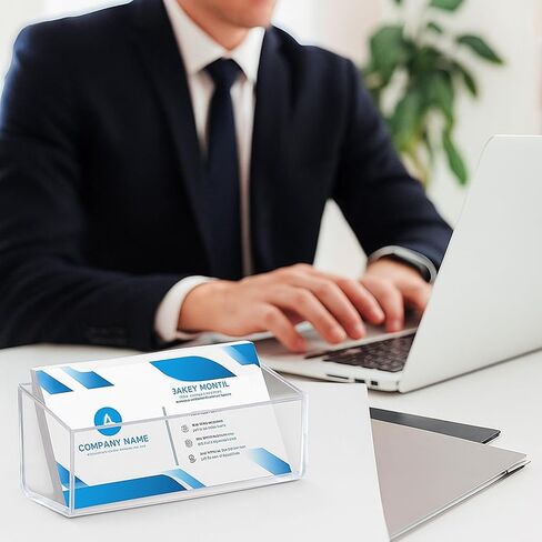 2 PCS حامل بطاقة العمل الحائط ، منظم بطاقات الأعمال الأكريليك معلق بطاقات الأسماء البلاستيكية واضحة عرض بطاقات المكتب بطاقات المكالمات سطح المكتب من أجل الحائط أو المكان على المكتب ، يناسب 40-60 in Kuwait