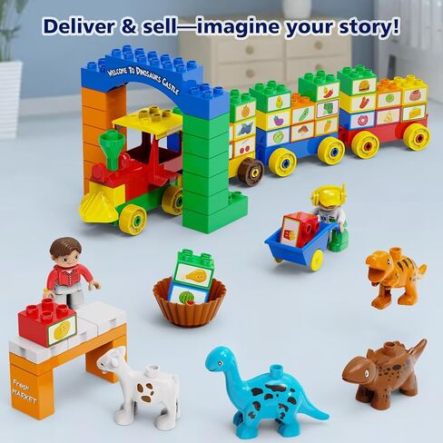 Building Blocks for Toddler (126Pcs) Stacking Toys with 4 Cars, Learning and STEM Fun Montessori Toys, Educational Blocks Age 3+ for Kids Boys & Girls Birthday, Compatible with All Major Brands in Saudi Arabia