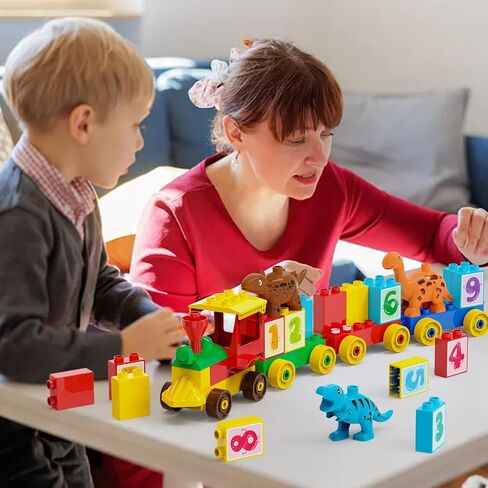 Building Blocks for Toddler (126Pcs) Stacking Toys with 4 Cars, Learning and STEM Fun Montessori Toys, Educational Blocks Age 3+ for Kids Boys & Girls Birthday, Compatible with All Major Brands in Saudi Arabia