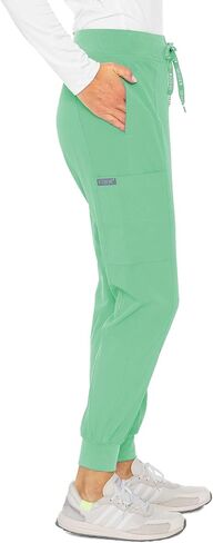 Med Couture Scrub Jogger Pants for Women, Seamed Bottoms with 4 Spacious Pockets MC8721, S, Turquoise Sky in Saudi Arabia