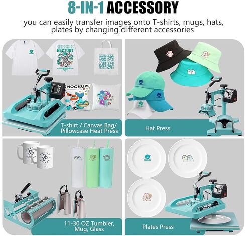 Sublimation Printer 15x15in 8in1 Pro Heat Press 30oz Tumbler CISS Blank Materials Combo Kit in Saudi Arabia