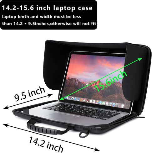 BUG 13-14 Inch Laptop Sun Shade Bag, Chromebook Protective Sleeve Case Shoulder Bag with Sun Hood Foldable Portable Shield Cover for Working Outside, Computer Hard Shell Case(Patent Pending) in Saudi Arabia