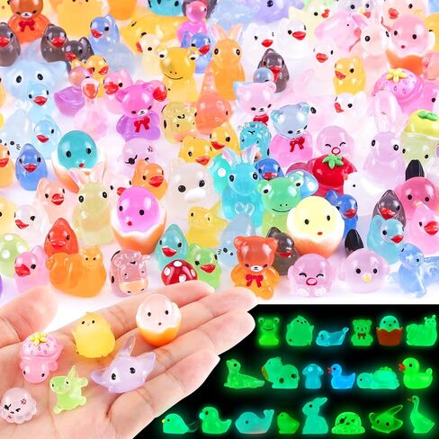 160pcs حيوانات راتنجات صغيرة مضيئة 20 أنماطًا لطيفًا لحيوانات راتنجات صغيرة مختلطة في الظلام للمناظر الطبيعية الدقيقة ، دبابة جنية حديقة مائية ديكور دمية. in Kuwait