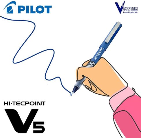 Pilot Hi-Tecpoint V5 Pen, Blue (Pack of 12) in Saudi Arabia