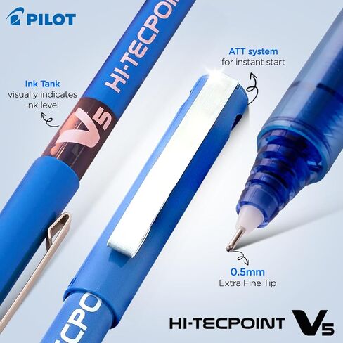 Pilot Hi-Tecpoint V5 Pen, Blue (Pack of 12) in Saudi Arabia