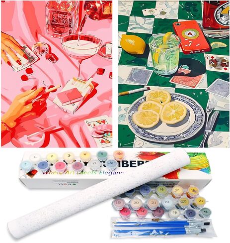 2 عبوة الطلاء حسب عدد البالغين ، طلاء البوكر بواسطة أرقام أرقام للمبتدئين للبالغين ، حرف DIY الطلاء الأكريلي in Kuwait