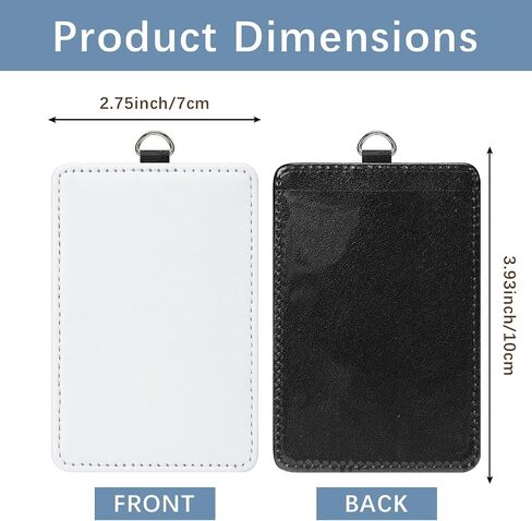 4pcs Sublimation id Badge Holder Blanks Bulk Heat Transfer Print Waterproof Name Tags Blank pu Leather ID Card Sublimation Card Holder in Kuwait