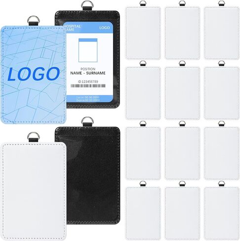 4pcs Sublimation id Badge Holder Blanks Bulk Heat Transfer Print Waterproof Name Tags Blank pu Leather ID Card Sublimation Card Holder in Kuwait