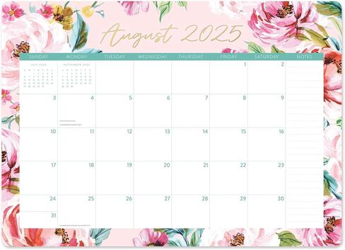 Orange Circle Studio 2026 Decorative Desk Blotter Calendar/Academic Planner, Bella Flora, Desk Pad, Desktop Mat, Wall Hanging Large Monthly Planner for Home Office, Classroom, School, Easy Planning in Kuwait