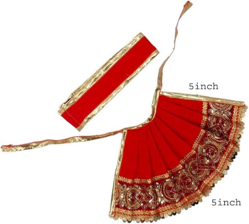 Navratri Special ، Mata Rani Vastra ، Devi Mata Poshak ، Durga Mata Dress ، Radha Rani Poshak للوقوف المعبود ، مصنوع من قطعة قماش من الحرير (أبيض ، 8 بوصات) in Saudi Arabia