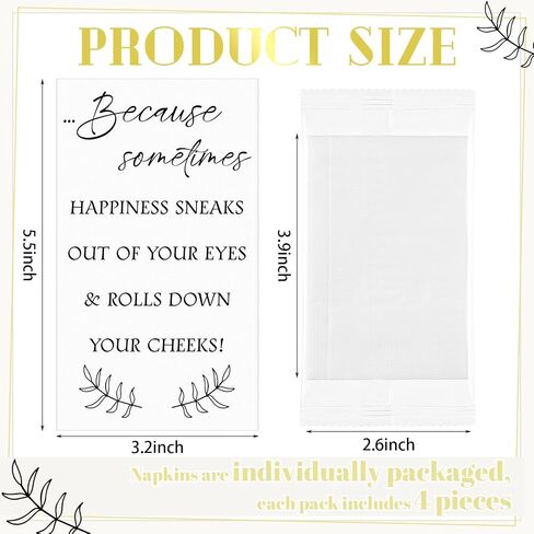 Clabby 48 Pack Wedding Tissues Packs for Guests Happy Tears Tissues 3 Ply for Wedding Welcome Guest Bag Gift Custom Holder Party Favors(White) in Saudi Arabia