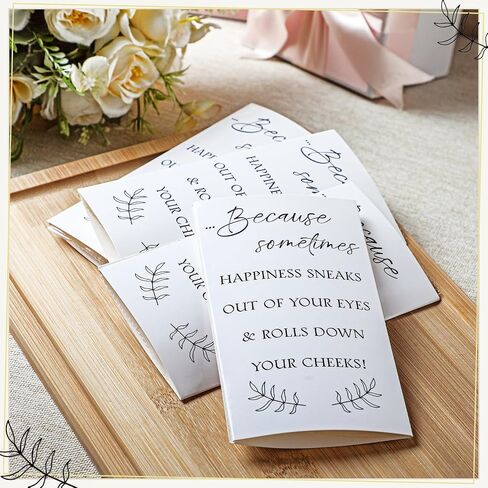 Clabby 48 Pack Wedding Tissues Packs for Guests Happy Tears Tissues 3 Ply for Wedding Welcome Guest Bag Gift Custom Holder Party Favors(White) in Saudi Arabia